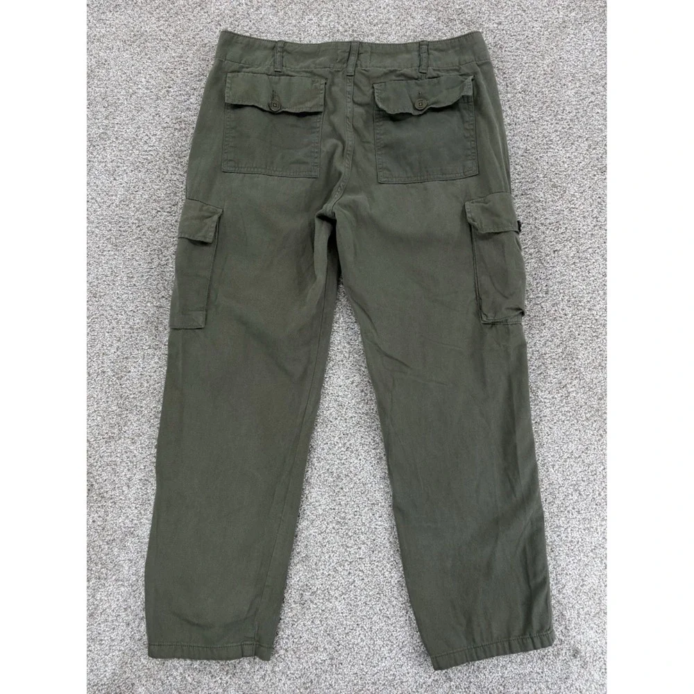 FRAME Relaxed Crop Cargo Pant Womens 28 Washed Surplus Green Minimalist Utility